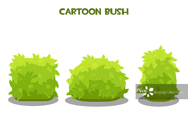 可爱的卡通绿色灌木丛图片素材