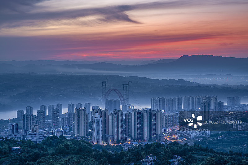 小城之晨＋泸州市合江县图片素材