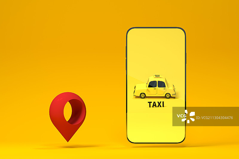 迷你出租车模型 3D渲染图片素材