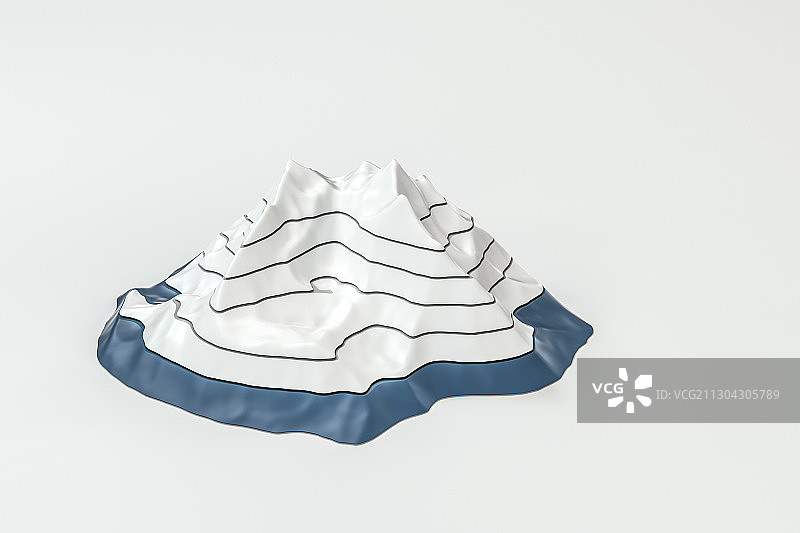 等高线三维概念背景 3D渲染图片素材
