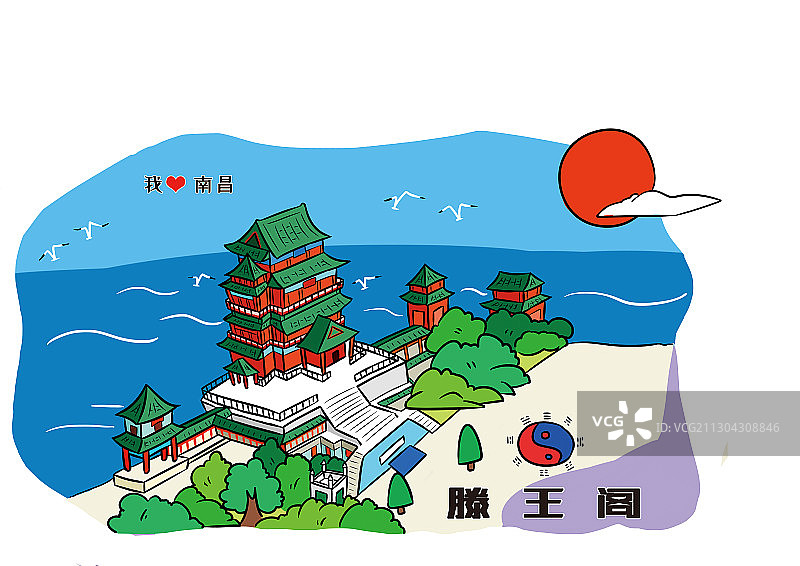 滕王阁图片素材