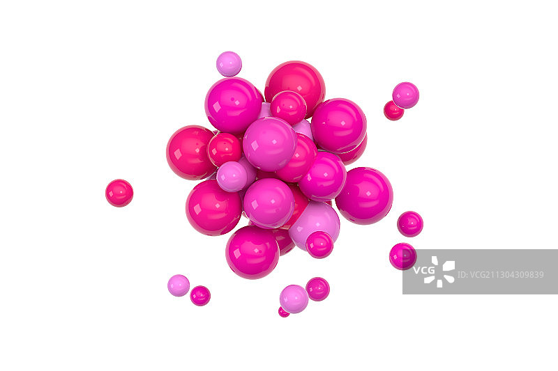粉色聚集在一起的小球 3D渲染图片素材
