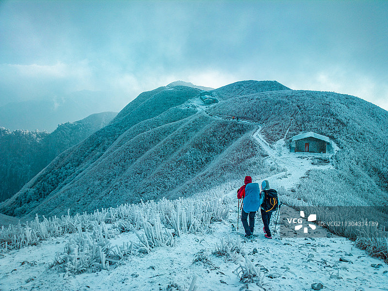 携手同行，江西武功山图片素材