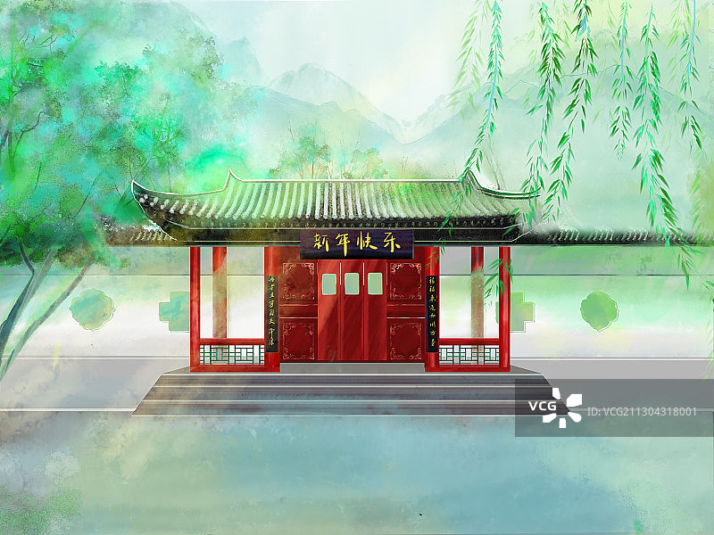 中国风四级美景之一春天图片素材