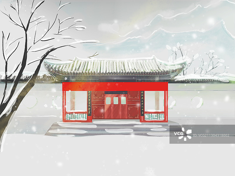 中国风四级美景之冬天图片素材