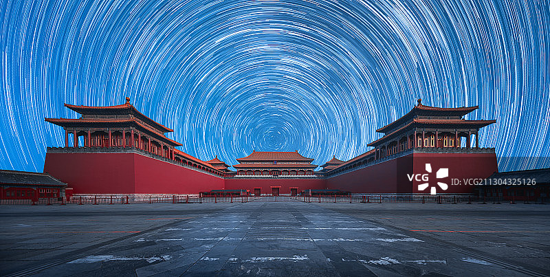 故宫午门星轨图片素材