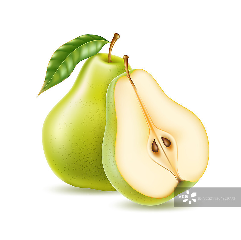 写实绿色成熟梨健康食物图片素材
