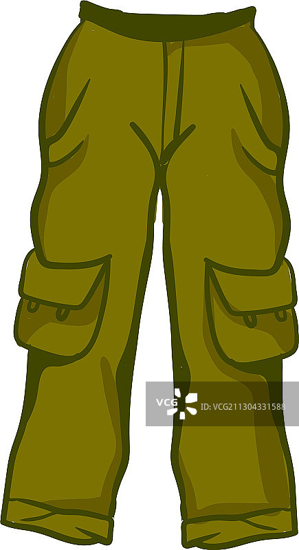 白色背景上的绿色裤子图片素材