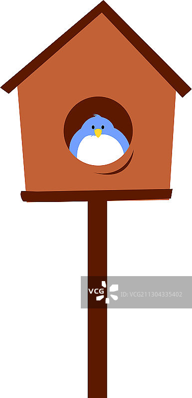 白色背景上的木制鸟舍图片素材