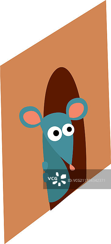 白色背景上的洞里的小老鼠图片素材