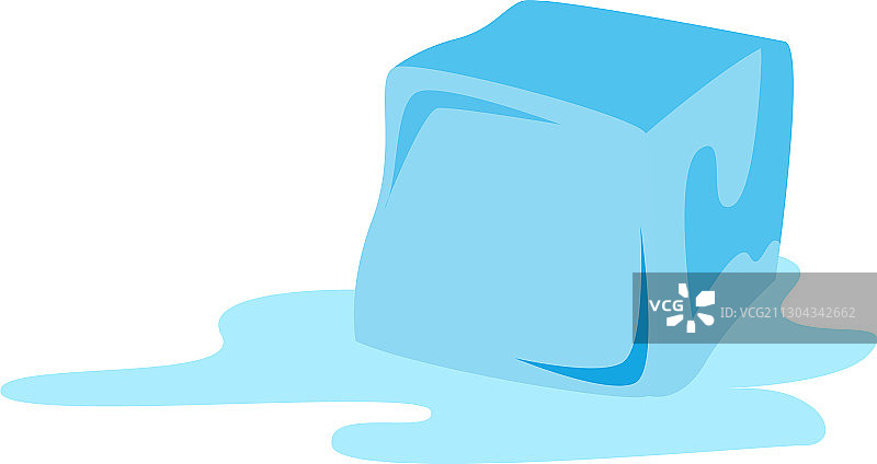 白色背景上融化的冰块图片素材