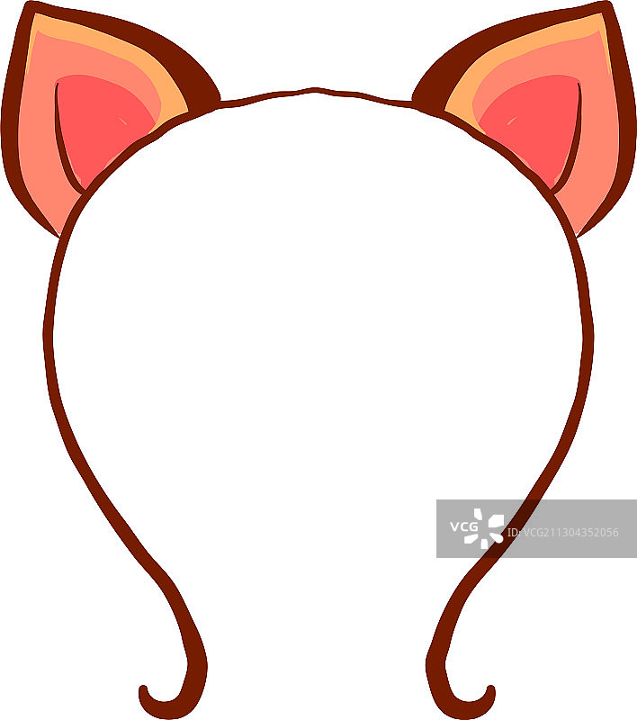 白色背景上的猫耳朵发箍图片素材