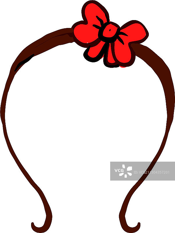 白色背景上的红色蝴蝶结发带图片素材