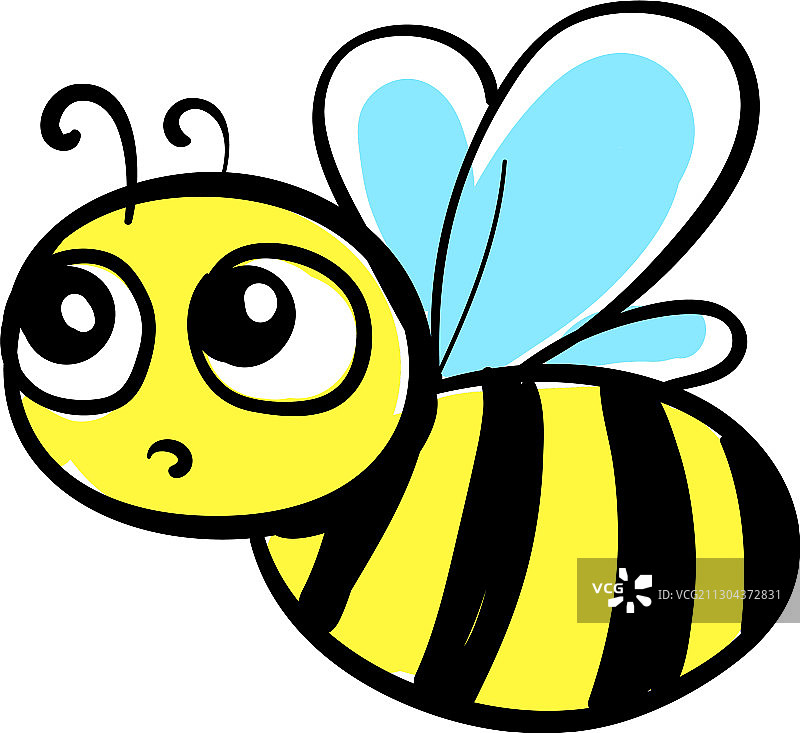 白色背景上害怕的蜜蜂图片素材