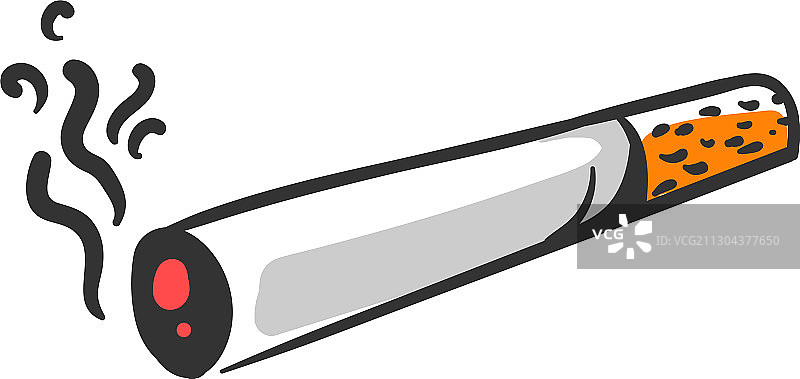 白色背景上的香烟简笔画图片素材