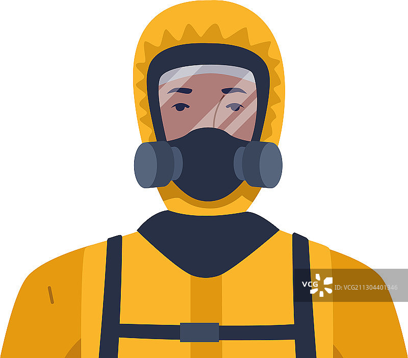 身穿黄色生物安全服的工人图片素材