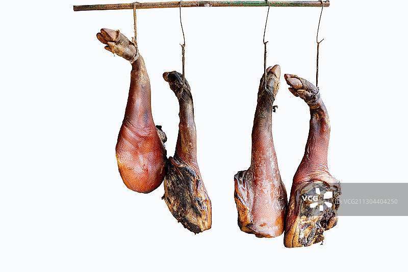 四川省雅安上里古镇上的老腊肉图片素材