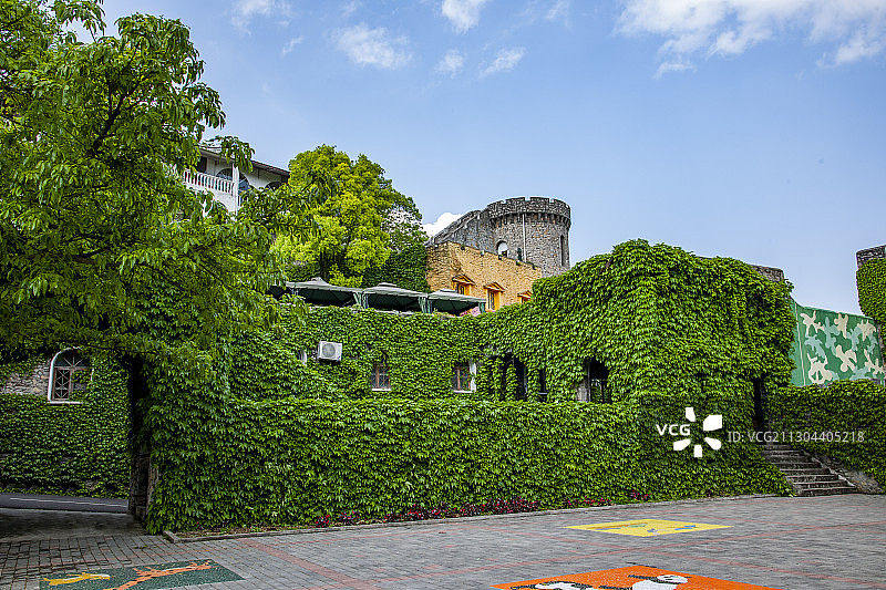 重庆海石公园的翠绿城堡图片素材