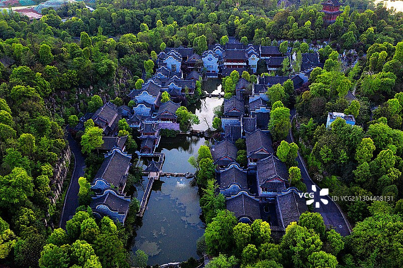 航拍重庆璧山秀湖公园图片素材