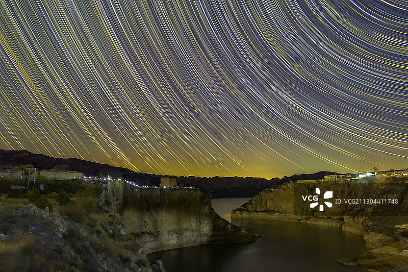 老牛湾星轨图片素材