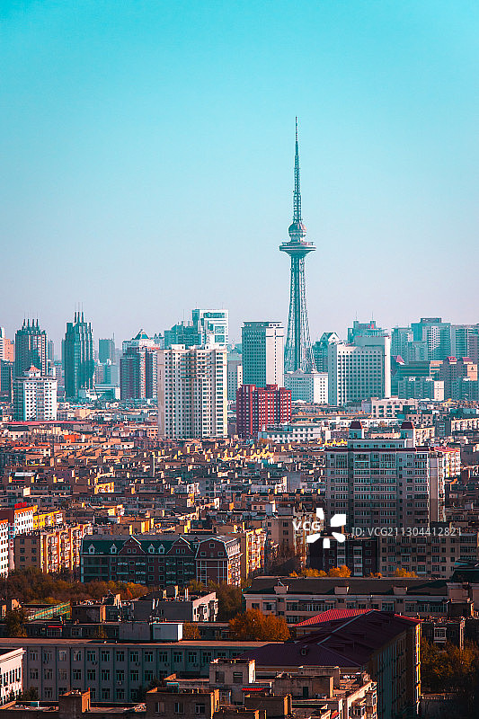 远眺龙塔图片素材