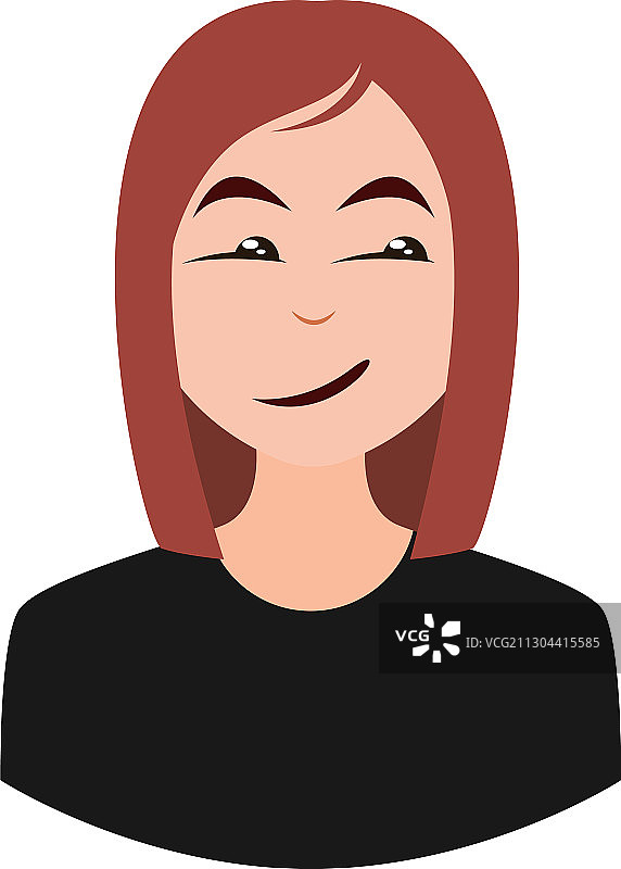 白色背景上的得意女孩图片素材