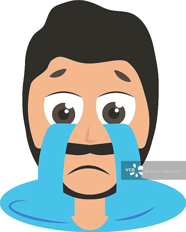 男人在白色背景上哭泣图片素材