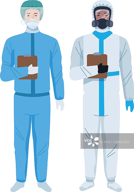 穿着生物安全服的工人角色图片素材