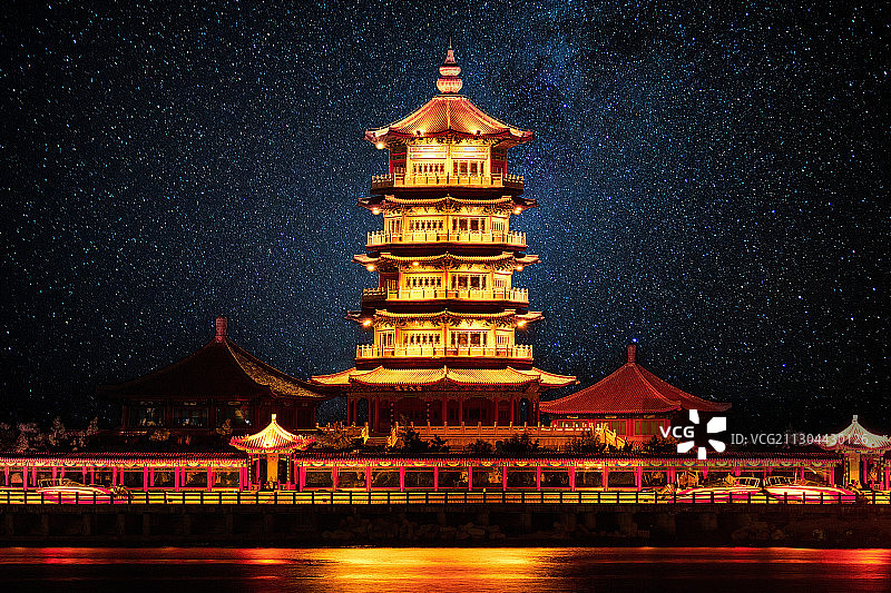 山东烟台蓬莱三仙山景区图片素材