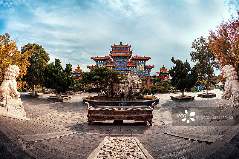 山东烟台蓬莱三仙山景区图片素材