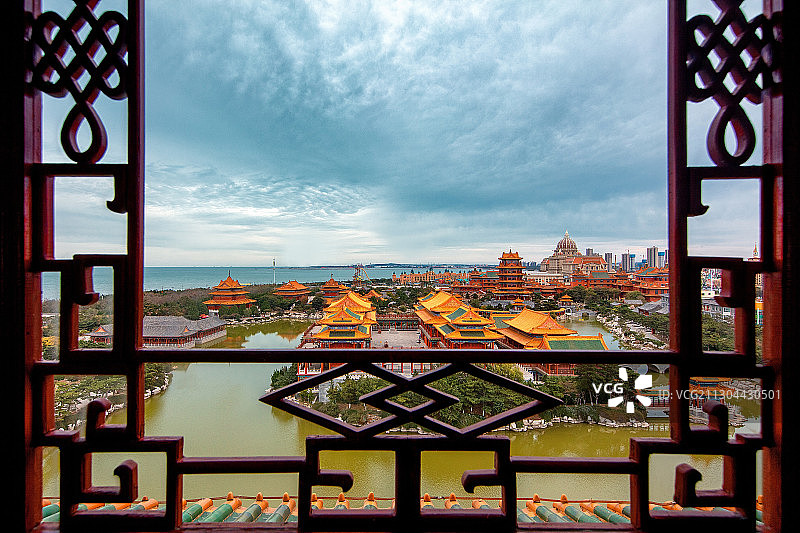 山东烟台蓬莱三仙山景区图片素材