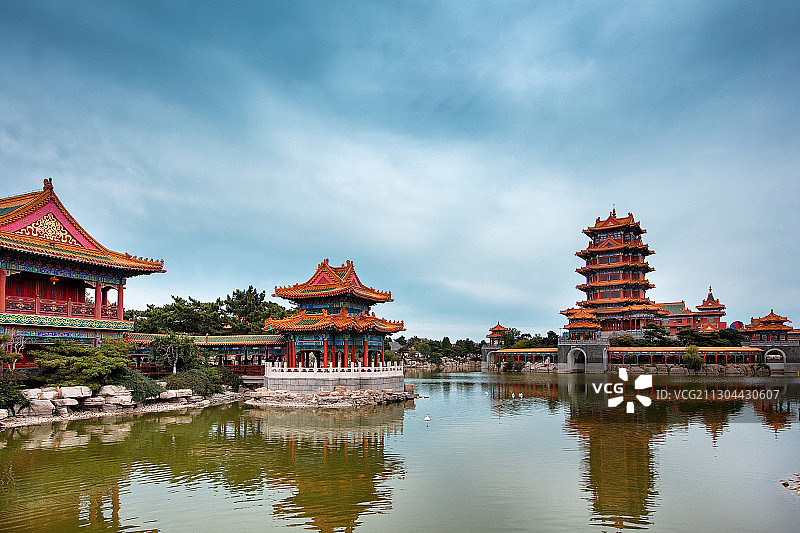 山东烟台蓬莱三仙山景区图片素材