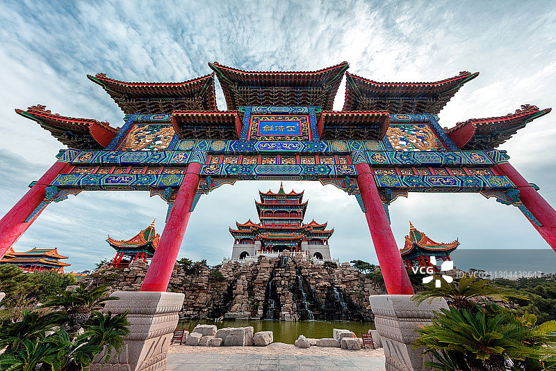 山东烟台蓬莱三仙山景区图片素材