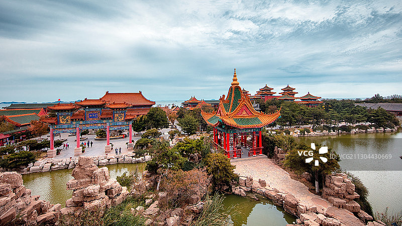 山东烟台蓬莱三仙山景区图片素材