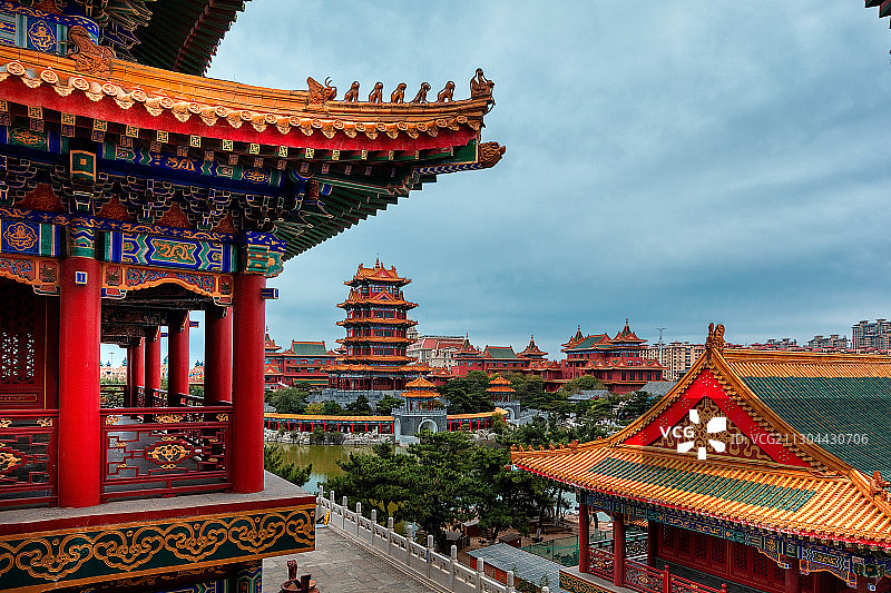 山东烟台蓬莱三仙山景区图片素材