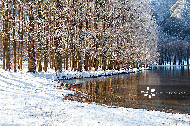 陕西省龙池雪景图片素材