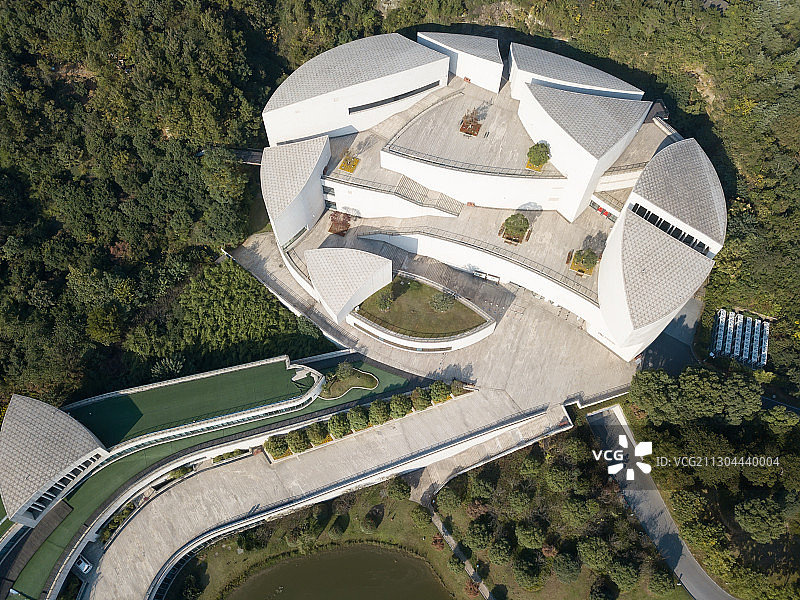 航拍无锡阖闾城遗址公园博物馆全景图片素材