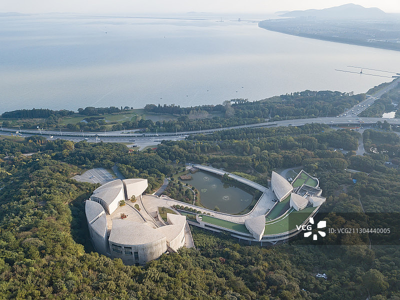 航拍无锡阖闾城遗址公园博物馆全景图片素材