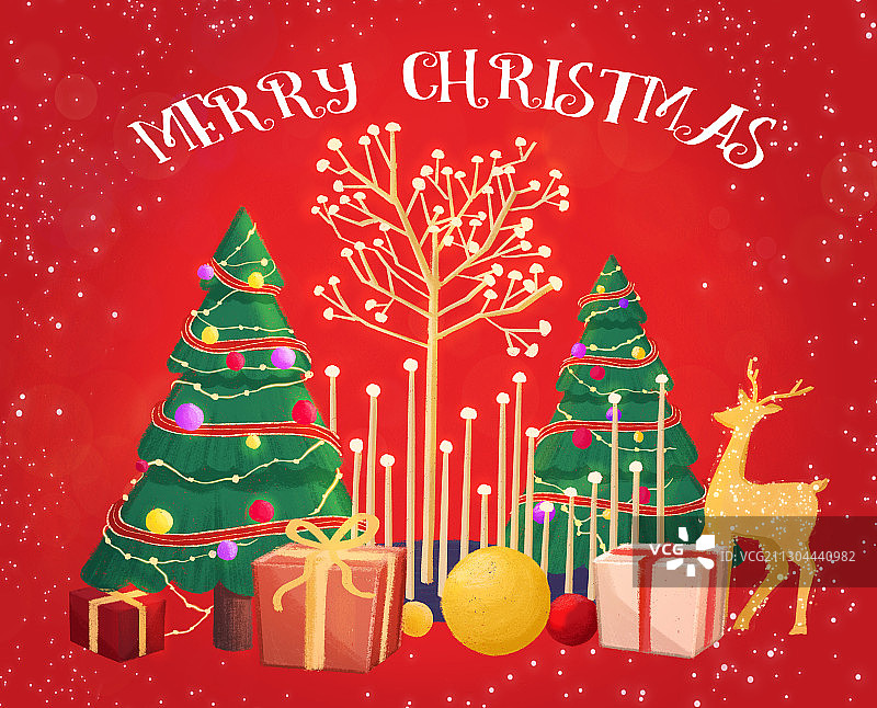 圣诞节红色带字横版图片素材