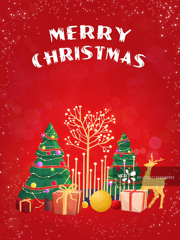 圣诞节红色带字竖版图片素材