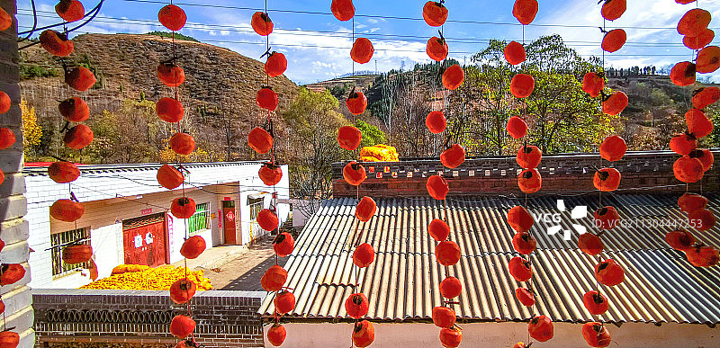 豫西伏牛山里的晒秋图片素材