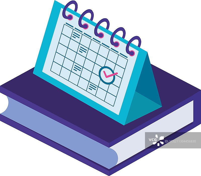 带有日历提醒的图书馆书籍图片素材