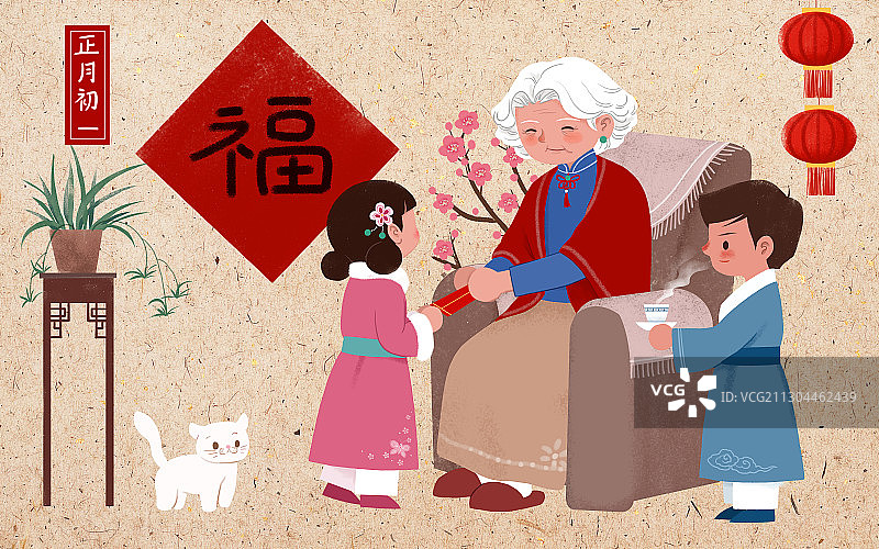 年俗大年初一图片素材