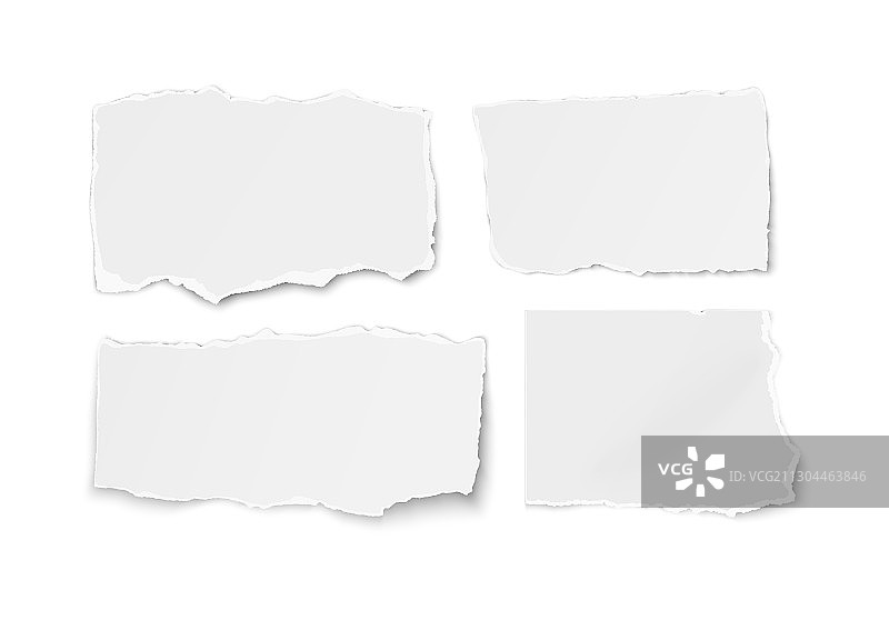 纸艺剪纸不同形状撕裂碎片图片素材