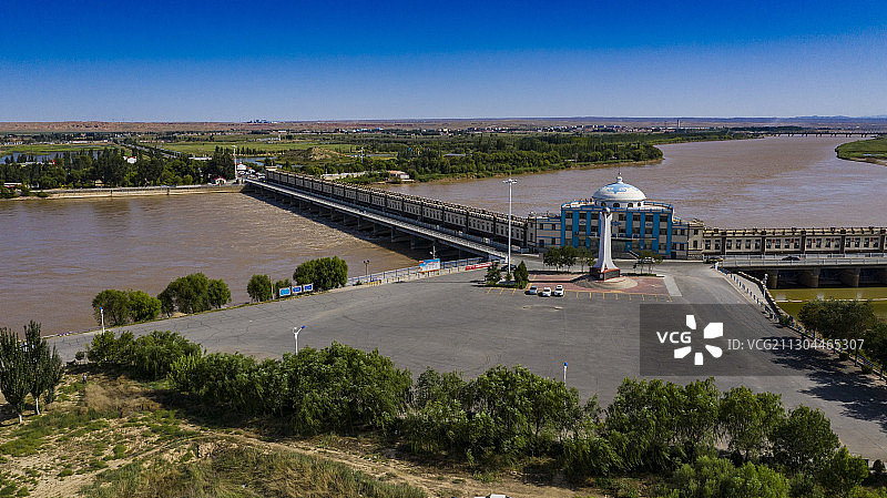 三盛公水利枢纽位于巴彦淖尔市磴口县图片素材