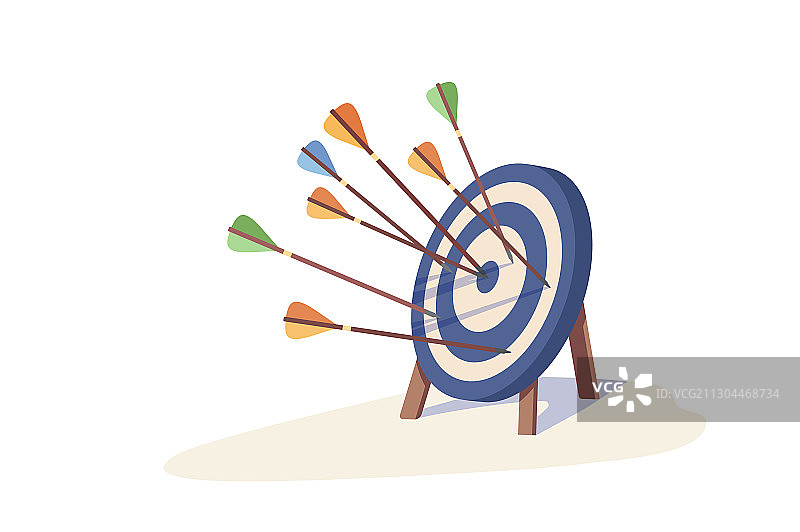 彩色箭头击中目标图片素材