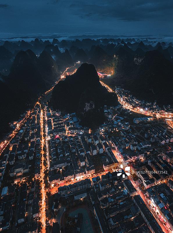 桂林阳朔西街山水图片素材