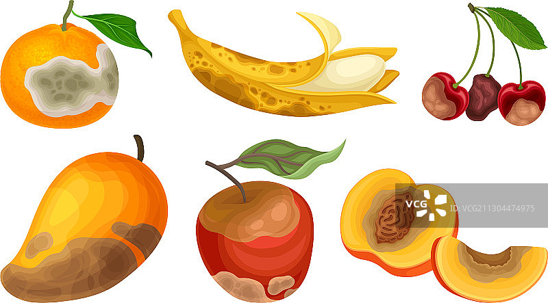 带有腐烂表皮的花园水果图片素材