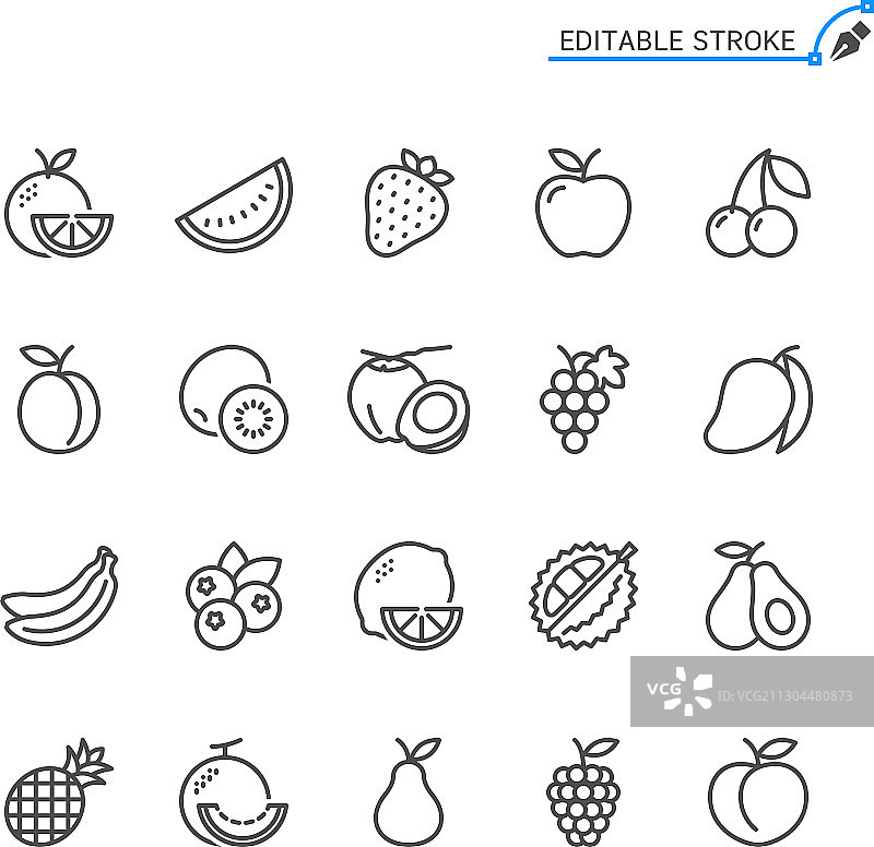 水果线性图标图片素材
