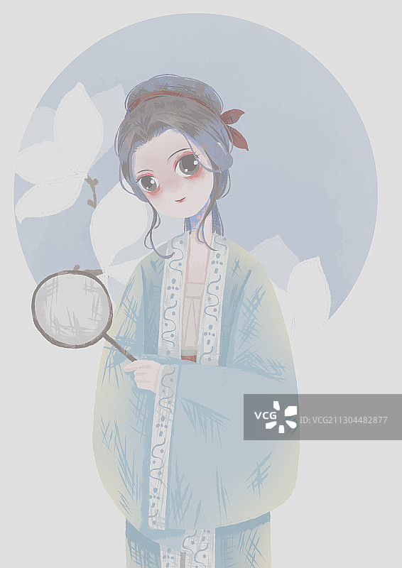 扁平风古风少女3图片素材